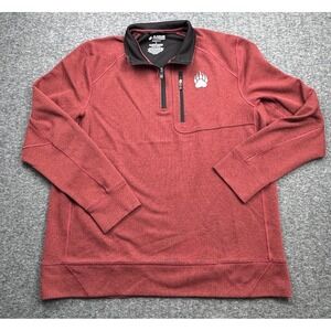 Duluth Alaskan Hardgear Swing Dog 1/4 Zip Sweater Men Sz L‎ Red